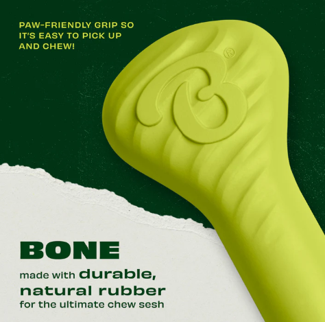 Benebone Natural Rubber Bone Dog Chew Toy - Medium