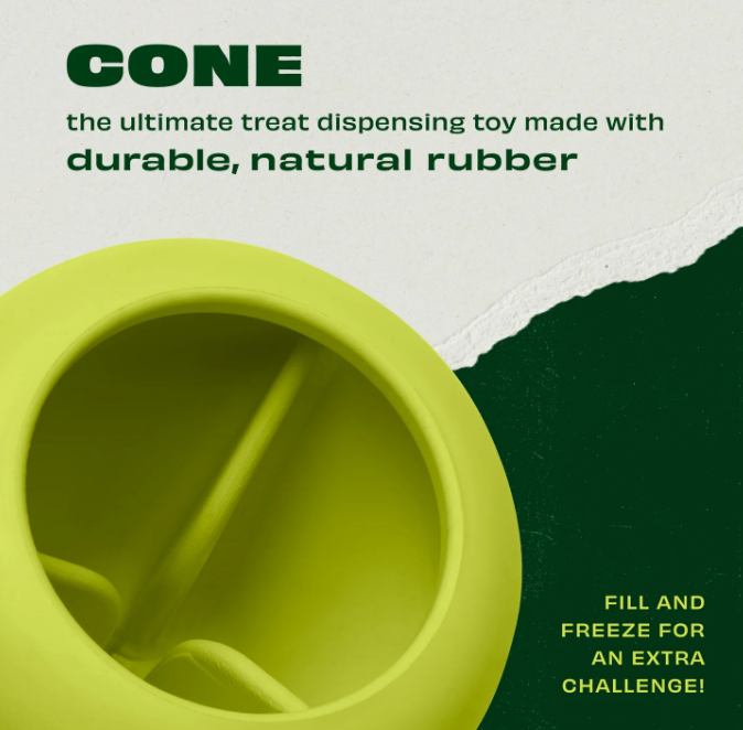 Benebone Natural Rubber Cone Enrichment Dog Toy
