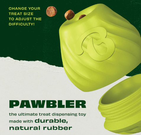 Benebone Pawbler Natural Rubber Treat-Dispensing Dog Toy