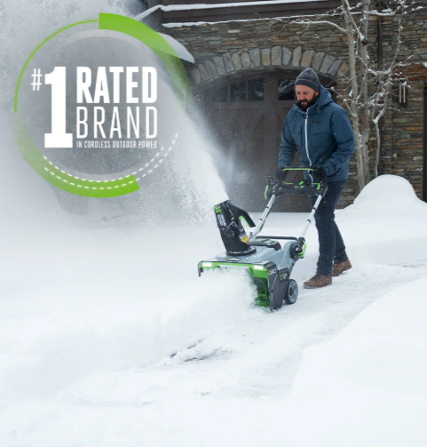 EGO 21" Peak Power Snow Blower with Steel Auger Kit (2* 5.0Ah Batteries, Dual-Port Charger)