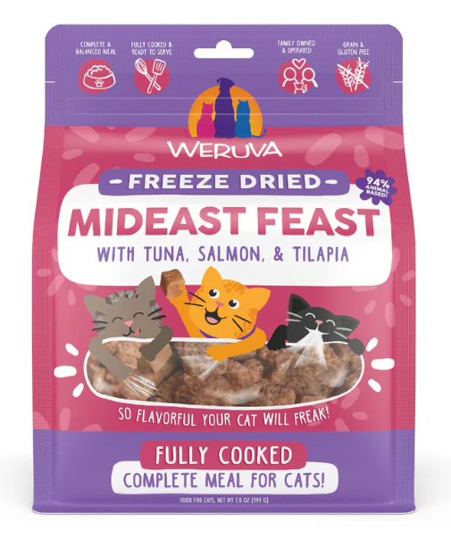 Weruva Cat Freeze Dried Mideast Feast Freeze Dried with Tuna, Salmon & Tilapia