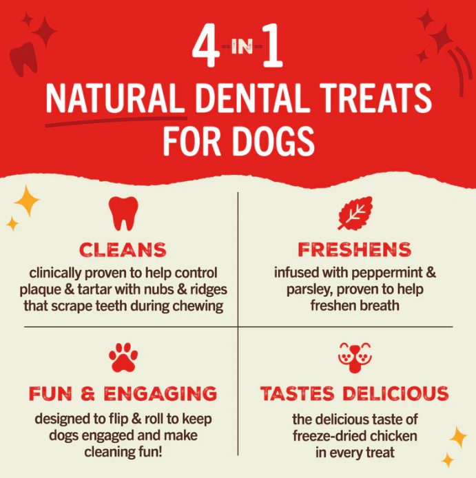 Stella & Chewy's Dental Delights Large Dog Dental Treats, 4pk