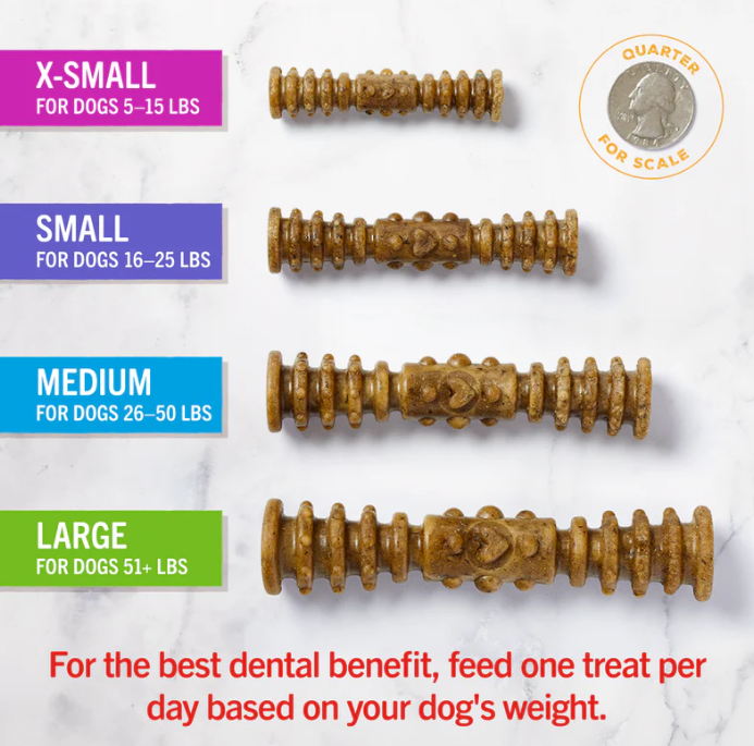 Stella & Chewy's Dental Delights Large Dog Dental Treats, 4pk