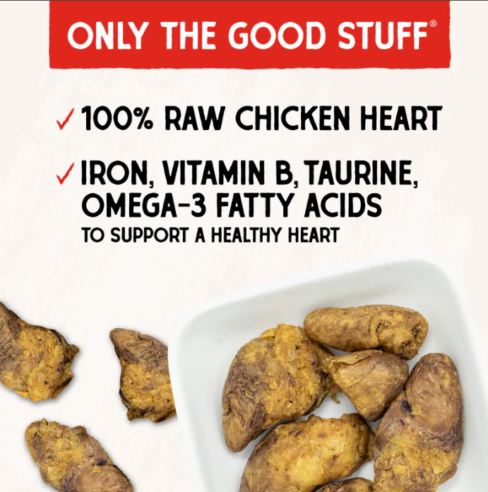 Stella & Chewy's Single Ingredient Freeze-Dried Chicken Heart Treats for Dogs, 3oz