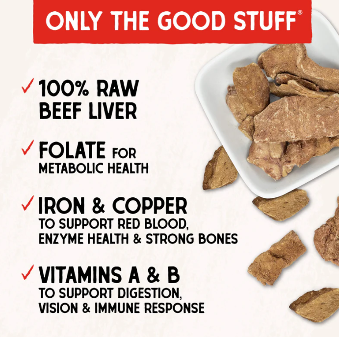 Stella & Chewy's Single Ingredient Freeze-Dried Beef Liver Treats for Dogs, 3oz