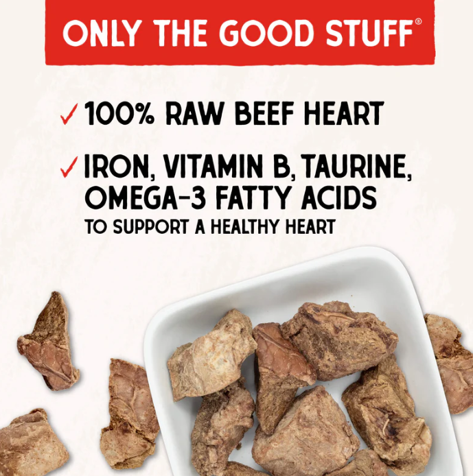 Stella & Chewy's Single Ingredient Freeze-Dried Beef Heart Treats for Dogs, 3oz