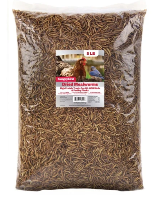 Hungrybird Dried Mealworms, 5lbs