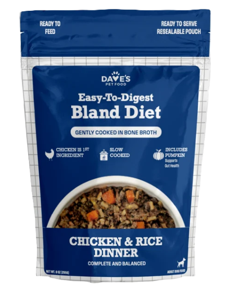 Dave's Bland Chicken & Rice Pouch Recipe for Dogs, 9oz