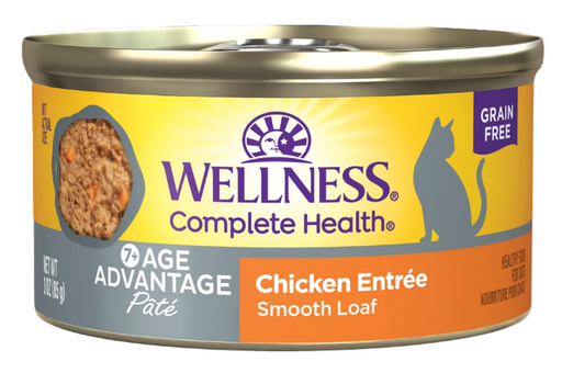 Wellness Complete Health Age Advantage Senior Chicken Entree Smooth Loaf Pate Canned Cat Food, 3oz