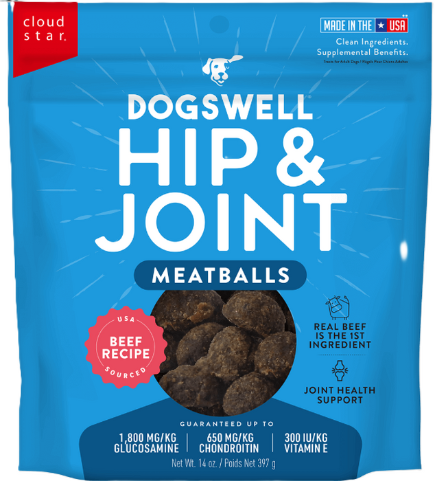 Dogswell Hip & Joint Meatballs Dog Treats, Beef, 14oz