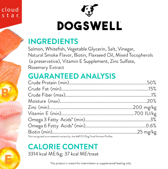Dogswell Skin & Coat Jerky Treats, Salmon, 10oz