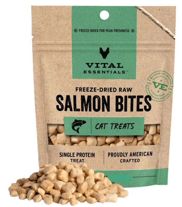 Vital Essentials Freeze-Dried Raw Single Protein Salmon Bites Cat Treats, .6oz