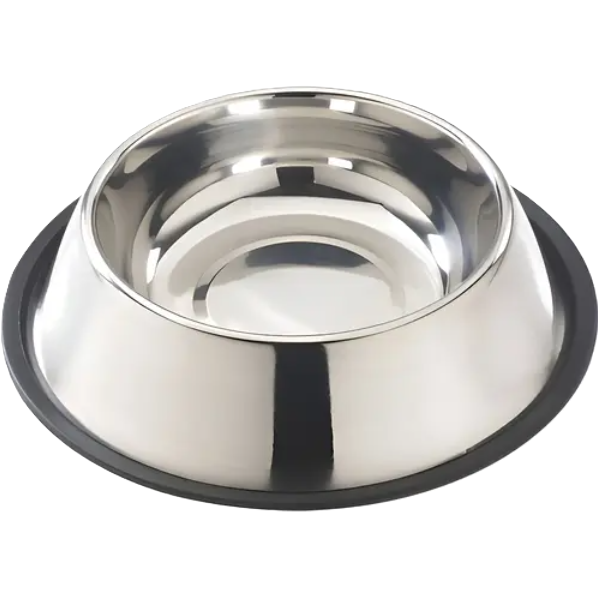 No-Tip Stainless Steel Dog Dish, Mirror Finish