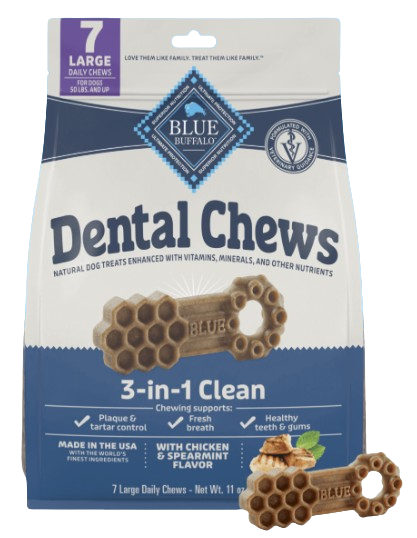 Blue Buffalo Dental Chews with Chicken & Spearmint for Dogs