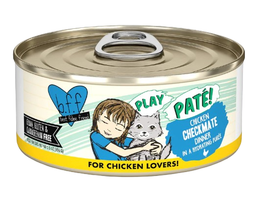 Weruva BFF PLAY Paté Checkmate Chicken Dinner in a Hydrating Purée Canned Cat Food, 5.5oz
