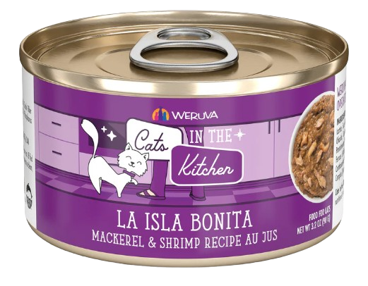 Cats in the Kitchen  La Isla Bonita Mackerel and Shrimp Recipe Au Jus Canned Cat Food, 3.2oz