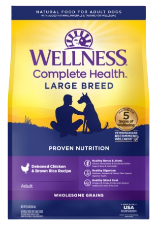 Wellness Complete Health Natural Large Breed Adult Chicken and Brown Rice Recipe Dry Dog Food