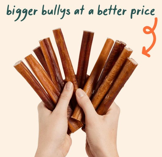 WOOF Free Range Bullysafe Bully Sticks, 12" 5pk