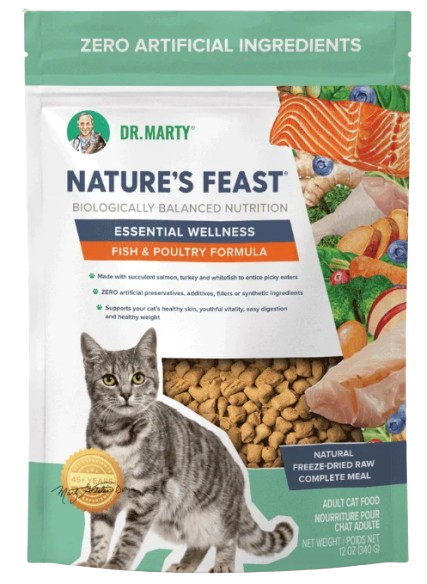 Dr Marty Nature’s Feast Essential Wellness Fish & Poultry Freeze-Dried Raw Cat Food