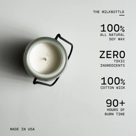 14 oz Milkbottle Candle: Fireside Flannel