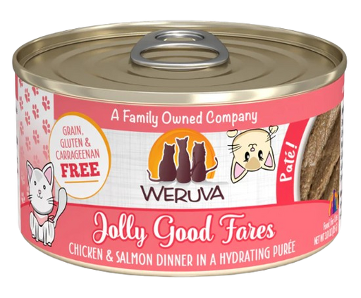 Weruva Cat Paté  Jolly Good Fares Chicken & Salmon in a Hydrating Purée, 5.5oz