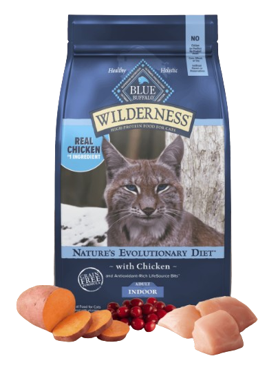 Blue Buffalo Wilderness Grain Free Chicken High Protein Recipe Indoor Dry Cat Food