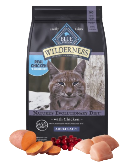 Blue Buffalo Wilderness Mature Chicken Dry Cat Food, 5lb