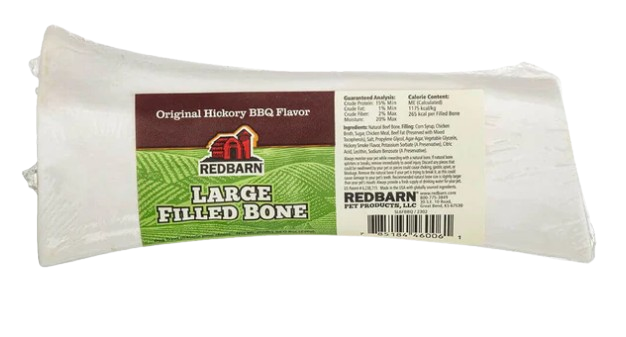 Redbarn Filled Bone Hickory BBQ Flavor, Large Single