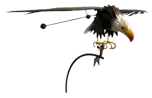 Metal Eagle Rocker Stake, 51.3"Hx23.2"Wx13.5"L