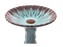 22"H Aster Birdbath Blue With Grey Rim, Blue Base