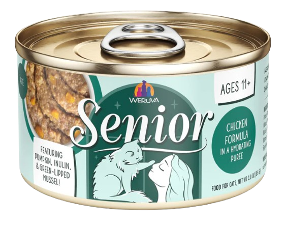 Weruva Cat Senior Chicken Formula in a Hydrating Purée Canned Cat Food, 3oz