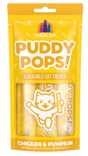 Weruva Cat Puddy Pops Lickable Chicken & Pumpkin Cat Treat 5pk
