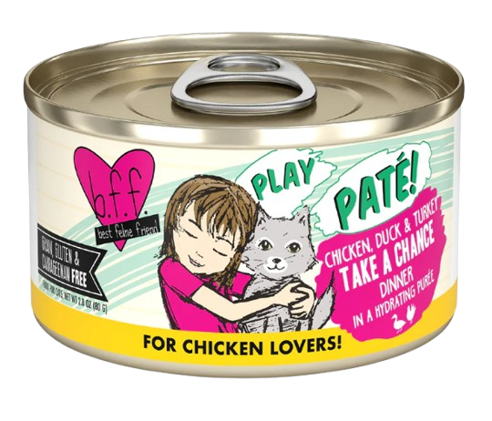 Weruva BFF PLAY Paté  Chicken, Duck & Turkey Take a Chance Canned Cat Food, 2.8oz