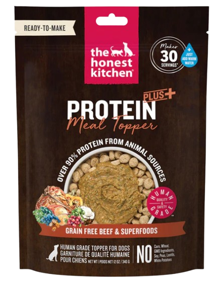 The Honest Kitchen Protein Plus Grain Free Beef Dog Food Meal Topper, 12oz