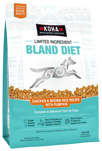 KOHA Limited Ingredient Dry Bland Diet Chicken & Brown Rice Recipe with Pumpkin for Dogs