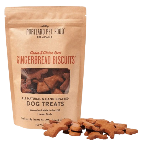 Portland Pet Food Grain & Gluten-Free Gingerbread Biscuits 5oz Dog Treats