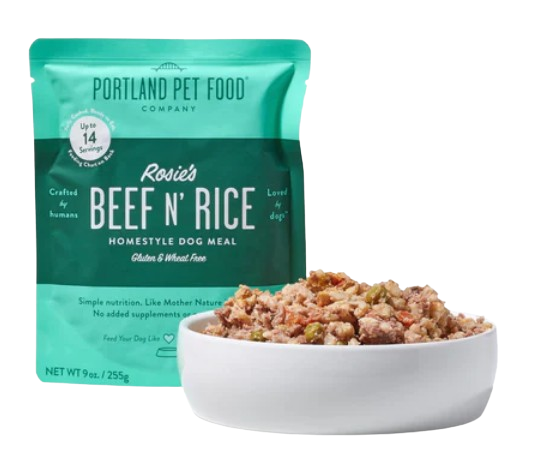 Portland Pet Food Rosie's Beef N' Rice 9oz Human-Grade Dog Meal Pouch