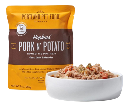 Portland Pet Food Hopkins' Pork N' Potato 9oz Human-Grade Dog Meal Pouch