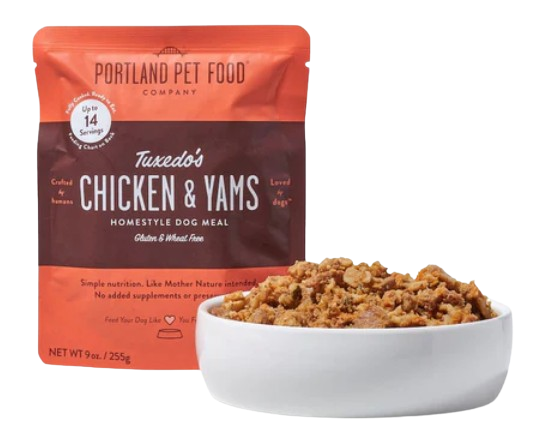 Portland Pet Food Tuxedo's Chicken & Yams 9oz Human-Grade Dog Meal Pouch