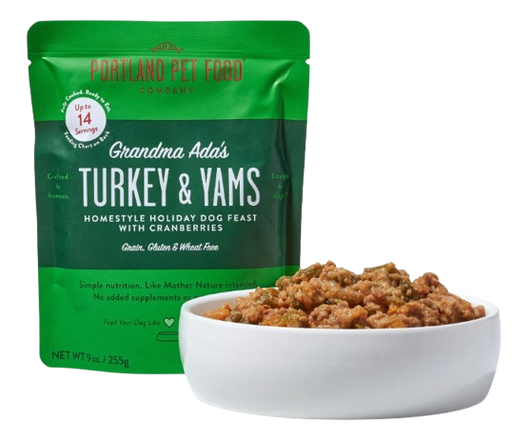 Portland Pet Food Grandma Ada's Turkey & Yams 9oz Human-Grade Dog Meal Pouch
