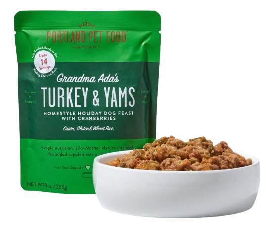 Portland Pet Food Grandma Ada's Turkey & Yams 9oz Human-Grade Dog Meal Pouch
