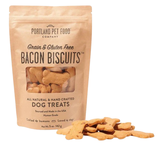 Portland Pet Food Grain & Gluten-Free Bacon Biscuits 5oz Dog Treats