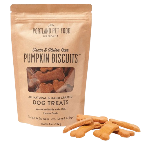 Portland Pet Food Grain & Gluten-Free Pumpkin Biscuits 5oz Dog Treats