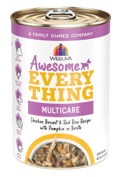 Weruva Awesome Functions  Awesome Everything Chicken Breast & Red Rice Recipe with Pumpkin in Broth Canned Dog Food, 14oz