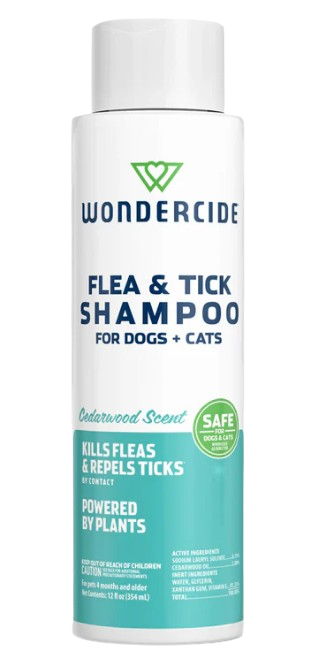 Wondercide Flea & Tick Shampoo for Dogs + Cats with Natural Essential Oils, 12oz