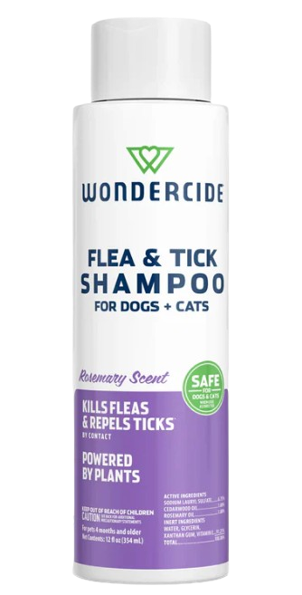 Wondercide Flea & Tick Shampoo for Dogs + Cats with Natural Essential Oils, 12oz