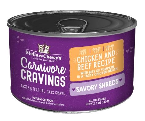 Stella & Chewy's Carnivore Cravings Savory Shreds Chicken & Beef Recipe Canned Cat Food