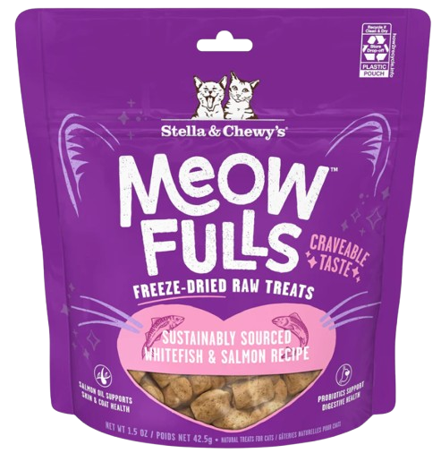 Stella & Chewy's Meowfulls Whitefish & Salmon Cat Treats, 1.5oz