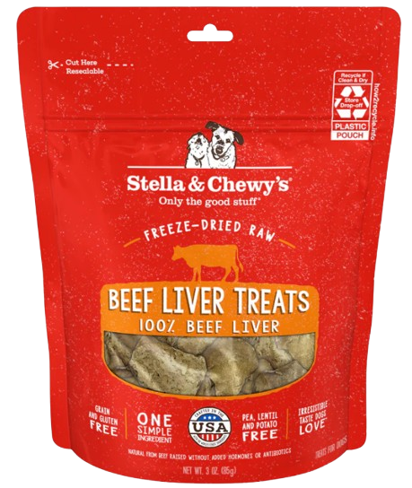 Stella & Chewy's Single Ingredient Freeze-Dried Beef Liver Treats for Dogs, 3oz