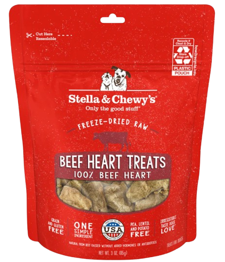 Stella & Chewy's Single Ingredient Freeze-Dried Beef Heart Treats for Dogs, 3oz